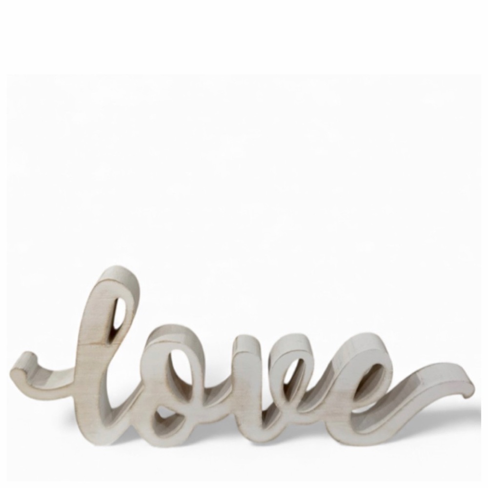 NEW White Wooden Script Wall Decor Love